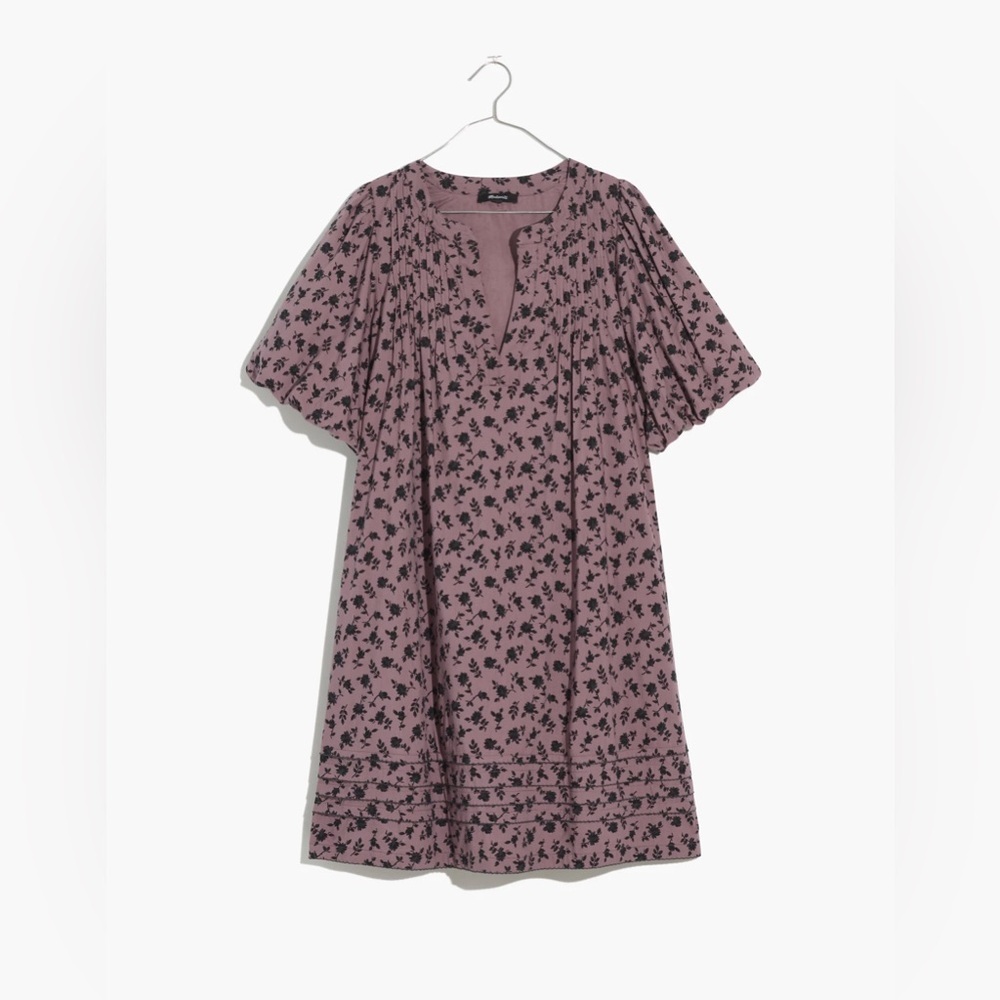 Madewell Tillie Puff-Sleeve Mini Dress in Shadow Blooms NWOT - Picture 5 of 8